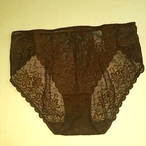 Vanity Fair Brown Lace Stretch Panty. Size 7. New without tags.